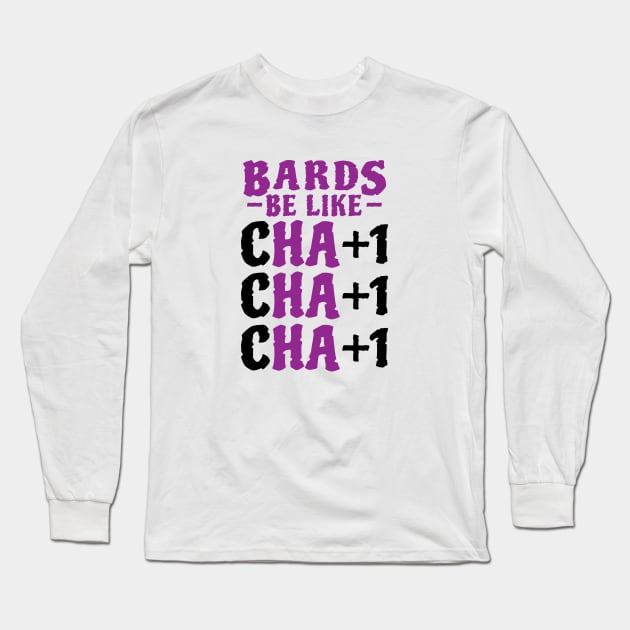 Funny Bard Charisma Stats Long Sleeve T-Shirt by Wolfkin Design